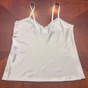 Lauren Ralph Lauren | Womens M | Camisole Top | Silver Grey Satin Lace Trim